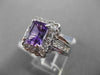 ESTATE 1.65CTW DIAMOND & AAA AMETHYST 14KT WHITE GOLD RECTANGULAR HALO FUN RING