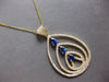 EXTRA LARGE 2.94CT DIAMOND & AAA SAPPHIRE 14KT YELLOW GOLD 3D TEAR DROP PENDANT