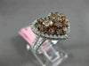 ESTATE LARGE 2.38CT WHITE & PINK DIAMOND 18KT 2 TONE GOLD HEART SHAPE LOVE RING