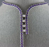 LARGE 53CT DIAMOND AAA AMETHYST 18KT WHITE GOLD PRINCESS & ROUND LARIAT NECKLACE