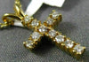 ESTATE .25CT DIAMOND 14KT YELLOW GOLD 3D CLASSIC CROSS FLOATING PENDANT #25928