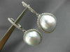 ESTATE .64CT DIAMOND & AAA SOUTH SEA PEARL 18KT WHITE GOLD HALO HANGING EARRINGS