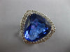 LARGE 11.33CT DIAMOND & AAA TANZANITE 18KT WHITE GOLD TRILLION ENGAGEMENT RING