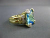 ANTIQUE 8.15CT DIAMOND & AAA LONDON BLUE TOPAZ 18KT 2 TONE HEART GOLD RING 22098