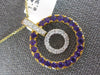 LARGE 1.70CT DIAMOND & AAA AMETHYST 18KT YELLOW GOLD 3D DOUBLE CIRCULAR PENDANT