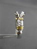 ESTATE .37CT DIAMOND 18KT 2TONE GOLD SEMI BEZEL SEMI MOUNT ENGAGEMENT RING #4674