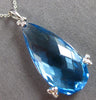 LARGE 15.54CT DIAMOND & AAA BLUE TOPAZ 14KT WHITE GOLD FUN LOVE FLOATING PENDANT
