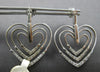 ESTATE LARGE .75CT DIAMOND 14KT WHITE GOLD 3D TRIPLE HEART LOVE HANGING EARRINGS
