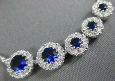 .97CT DIAMOND & AAA SAPPHIRE 18K WHITE GOLD 3D 5 STONE SIDEWAYS JOURNEY NECKLACE