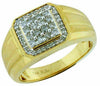 ESTATE .50CT DIAMOND 14K YELLOW GOLD 3D SQUARE CLUSTER OCTAGON CLASSIC MENS RING