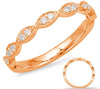 .17CT DIAMOND 14KT ROSE GOLD MULTI LEAF 3/4TH ETERNITY FILIGREE ANNIVERSARY RING