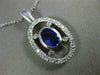 ESTATE 1.37CT DIAMOND & AAA TANZANITE 14K WHITE GOLD 3D OVAL HALO PENDANT #15295
