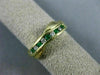 ESTATE .27CT DIAMOND & EMERALD 14KT YELLOW GOLD CHANNEL CLASSIC WAVE RING #19292