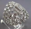 LARGE 2.39CT DIAMOND 18KT WHITE GOLD 3D ROUND & BAGUETTE MULTI ROW COCKTAIL RING