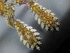 EXTRA LARGE 16.29CT WHITE & MULTI COLOR DIAMOND 18K 2 TONE GOLD HANGING EARRINGS