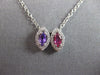.32CT DIAMOND & AAA RUBY & AMETHYST 14KT WHITE GOLD MARQUISE SHAPE HALO PENDANT