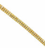 24.07CT FANCY YELLOW DIAMOND 18KT YELLOW GOLD CUSHION 2 ROW CUFF TENNIS BRACELET