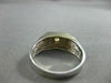 ESTATE .20CT OLD MINE DIAMOND 14KT TWO TONE GOLD SQUARE MENS GYPSY RING #1234