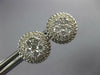 ESTATE LARGE .80CT DIAMOND 18K WHITE GOLD CLUSTER FLOWER HALO ROPE STUD EARRINGS