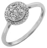 ESTATE .40CT DIAMOND 14KT WHITE GOLD 3D CLASSIC CLUSTER FLOWER HALO FUN RING