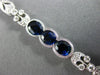ESTATE WIDE 8.64CT DIAMOND & SAPPHIRE 18K WHITE GOLD 3D FILIGREE TENNIS BRACELET