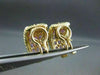 WIDE 2.90CTW PINK SAPPHIRE DIAMOND 18KT WHITE & YELLOW GOLD EARRINGS #21752