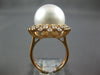 EXTRA LARGE .98CT DIAMOND & AAA SOUTH SEA PEARL 18KT ROSE GOLD FLOWER LOVE RING