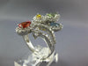 EXTRA LARGE 2.1CT DIAMOND & AAA MULTI COLOR SAPPHIRE 18K YELLOW GOLD FLOWER RING
