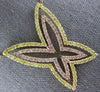 EXTRA LARGE 3.07CT PINK & CANARY DIAMOND 18K YELLOW ROSE GOLD BUTTERFLY NECKLACE