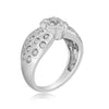 ESTATE .72CT DIAMOND 14KT WHITE GOLD 3D ETOILE MULTI HEXAGON FLOWER FUN RING