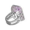 EXTRA LARGE 45.32CT DIAMOND & AAA KUNZITE 18KT WHITE GOLD HALO ENGAGEMENT RING