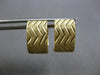 WIDE 14KT YELLOW GOLD 3D MATTE & SHINY CRISS CROSS OVAL HUGGIE HANGING EARRINGS