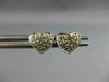ESTATE .24CT DIAMOND 14K WHITE GOLD ROUND CLASSIC PAVE HEART LOVE EARRINGS #1790