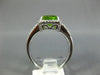 LARGE 2.45CT DIAMOND & AAA PERIDOT 14K WHITE GOLD CUSHION HALO FILIGREE FUN RING