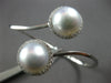 LARGE .51CT DIAMOND & AAA SOUTH SEA PEARL 18KT WHITE GOLD FLOWER BANGLE BRACELET