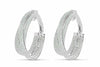 ESTATE LARGE 3.10CT DIAMOND 18KT WHITE GOLD MULTI ROW LOVE HOOP HANGING EARRINGS