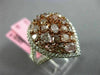 LARGE 2.67CT WHITE & PINK DIAMOND 18K WHITE & ROSE GOLD 3D HALO ANNIVERSARY RING
