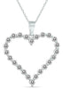 ESTATE 1.0CT DIAMOND 14KT WHITE GOLD 3D CLASSIC OPEN HEART LOVE FLOATING PENDANT
