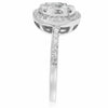 ESTATE .99CT DIAMOND 18KT WHITE GOLD ROUND CLUSTER INVISIBLE STAR HALO LOVE RING