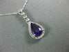 ESTATE 1.08CT DIAMOND & AAA AMETHYST 14KT WHITE GOLD 3D PEAR SHAPE HALO PENDANT