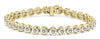 ESTATE 10.0CT DIAMOND 14KT YELLOW GOLD 3D CLASSIC ROUND 3 PRONG TENNIS BRACELET