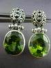 ESTATE 4CT AAA EXTRA FACET PERIDOT 925 SILVER 3D FILIGREE HANGING EARRINGS 25475