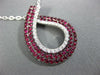 LARGE 1.72CT DIAMOND & AAA RUBY 18KT WHITE GOLD 3D TEAR DROP LOVE KNOT PENDANT