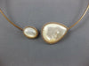 LARGE 1.10CT DIAMOND & AAA MOTHER OF PEARL 14KT ROSE GOLD HALO CHOKER NECKLACE