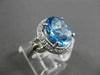 ESTATE 3.53CTW DIAMOND & AAA EXTRA FACET BLUE TOPAZ 14KT WHITE GOLD OVAL RING