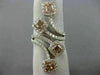 LARGE 3.0CT WHITE & CHOCOLATE FANCY DIAMOND 18KT WHITE GOLD 3D HALO SQUARE RING