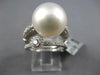 LARGE 1.28CT DIAMOND & AAA SOUTH SEA PEARL 18K WHITE GOLD DOUBLE ENGAGEMENT RING