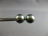 ESTATE LARGE AAA TAHITIAN PEARL 14KT WHITE GOLD 3D CLASSIC 9.5MM STUD EARRINGS