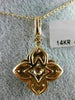 ESTATE LARGE 2.0CT ROUND DIAMOND 14K ROSE GOLD 3D SQUARE FLOWER FLOATING PENDANT
