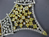 EXTRA LARGE 62.1CT WHITE & FANCY YELLOW DIAMOND 18K 2 TONE GOLD V SHAPE NECKLACE